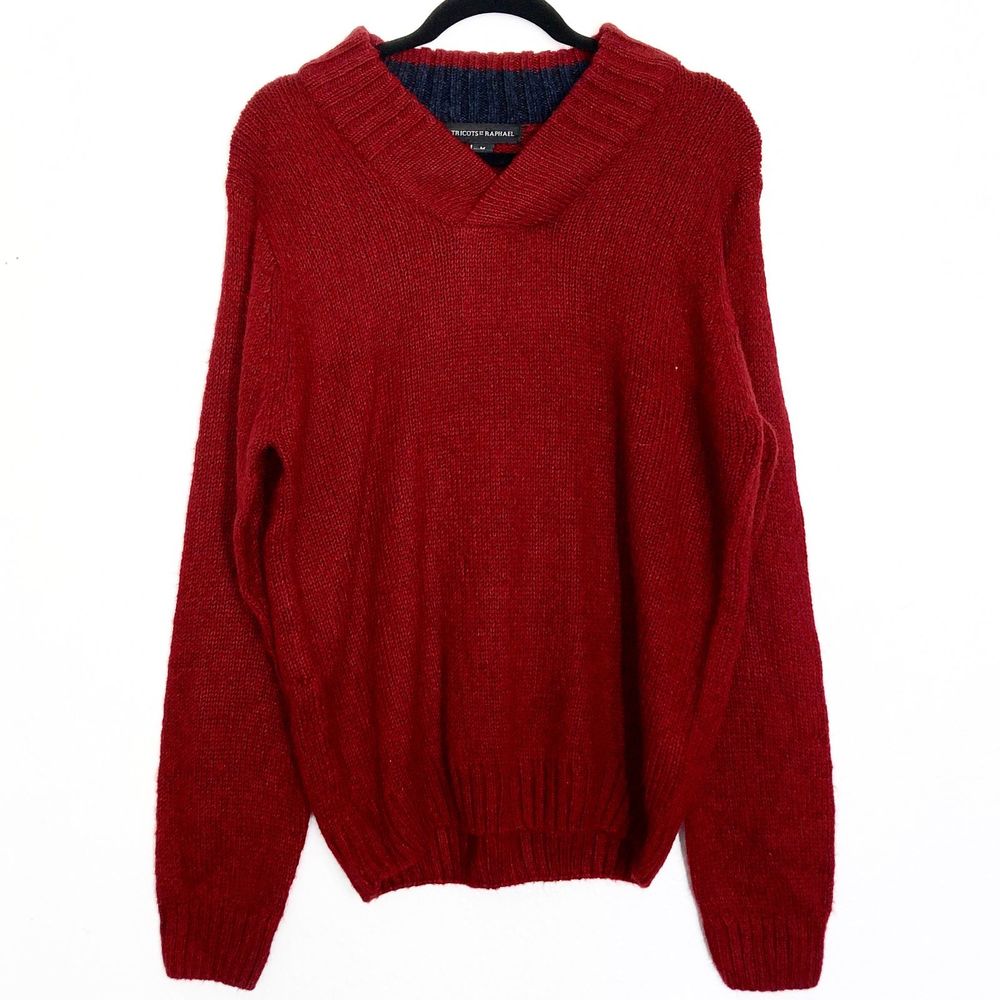 Tricots St Raphael Shawl Neck Sweater Burgundy Med